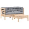 vidaXL 3-tlg. Garten-Lounge-Set mit Grauen Kissen Kiefer Massivholz