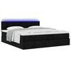 vidaXL Ottoman-Bett mit Matratzen & LEDs Schwarz 200x200 cm Stoff