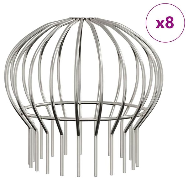 vidaXL Dachrinnenblattschutz 8 pcs Silber 160 mm Edelstahl