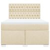 vidaXL Boxspringbett mit Matratze Creme 140x190 cm Stoff