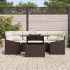 vidaXL Garten-Sofa-Set mit Speicher 7 pcs Braun Poly Rattan