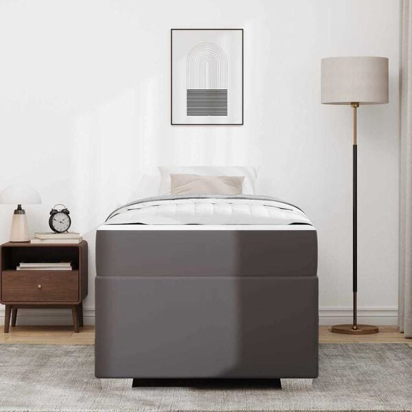 vidaXL Bettrahmen mit Matratze Grau 80 x 200 cm Stoff