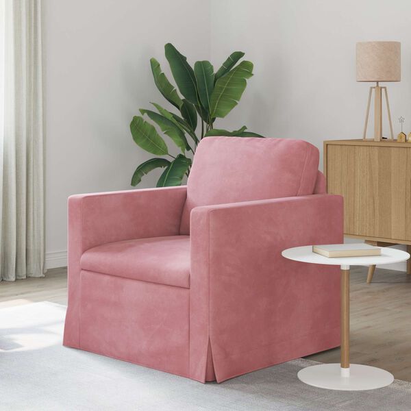 vidaXL Sofa Rosa Gesamtabmessungen: 78 x 78 x 80 cm (B x T x H) Samt