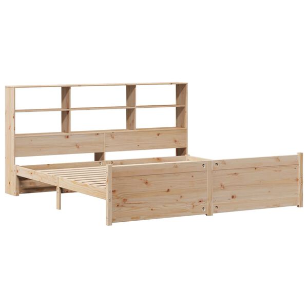 vidaXL Massivholzbett mit Regal ohne Matratze 200x200 cm Kiefer