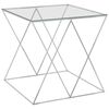 vidaXL Couchtisch Silbern 55x55x55 cm Edelstahl und Glas