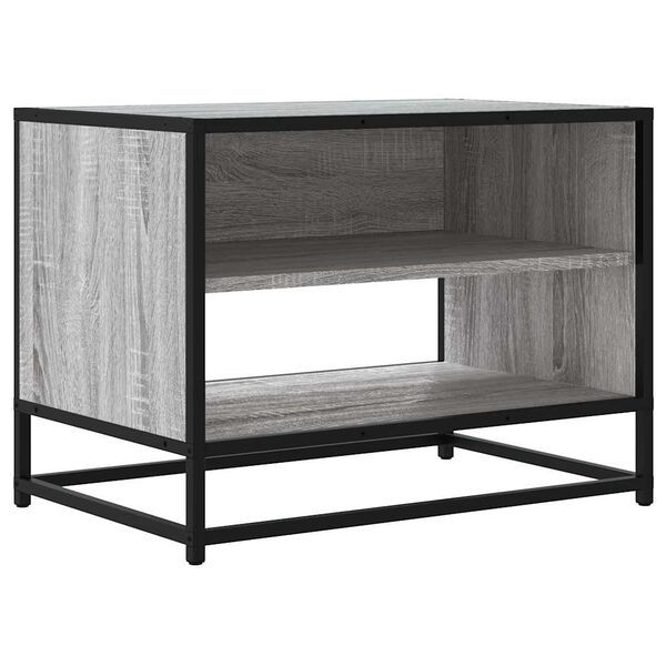 vidaXL TV-Schrank Grau Sonoma 61x40x46 cm Holzwerkstoff und Metall