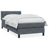 vidaXL Boxspringbett mit Matratze Dunkelgrau 80x210 cm Samt