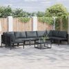 vidaXL Gartensofa-set mit Kissen 8 pcs Schwarz Stahl