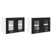vidaXL H&auml;ngeschrank mit T&uuml;r 2 pcs Schwarz Eichen-Optik 60 x 31 x 40 cm