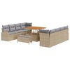 vidaXL Garten-Sofa-Set mit Kissen mit Kissen 11 pcs Beige und Hellgrau