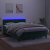 vidaXL Boxspringbett mit Matratze & LED Dunkelgr&uuml;n 140x190 cm Samt
