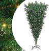 vidaXL Umgedrehter Kunst Weihnachtsbaum mit Kugelset Gr&uuml;n 210 cm PVC