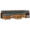 vidaXL Outdoor-Sofagarnitur 7 stk. Natur und Anthrazit