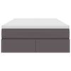 vidaXL Aufbewahrungsbett mit Matratze Grau 120 x 190 cm Kunstleder