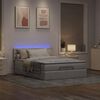vidaXL Ottomanische Bett mit Matratze & LEDs Taupe 140x190 cm Stoff