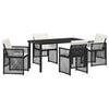 vidaXL Garten Essgruppe 5 pcs Schwarz Poly-Rattan