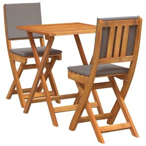 vidaXL Bistrogarnitur mit Kissen 3 pcs &Ouml;l-Natur Massivholz Akazie