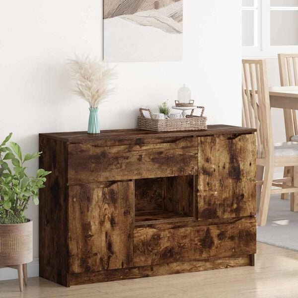 vidaXL Sideboard Ger&auml;ucherte Eiche 100 x 30 x 65,6 Holzwerkstoff