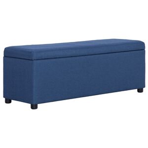 vidaXL Bank mit Staufach 116 cm Blau Polyester