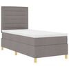 vidaXL Boxspringbett mit Matratze mit Kopfteil Taupe 90 x 190 cm Stoff