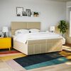vidaXL Boxspringbett mit Matratze Creme 200x200 cm Stoff
