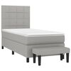 vidaXL Boxspringbett mit Matratze Hellgrau 100x200 cm Stoff
