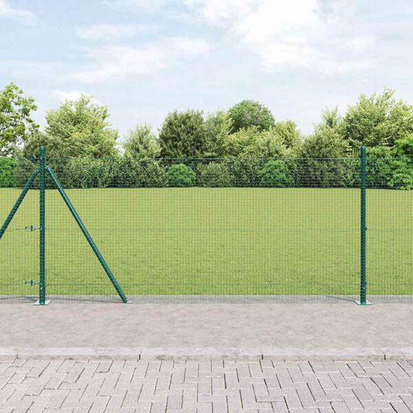 vidaXL Zaunpfosten Grün 50 x 1 m (19 x 19 mm Maschen) Stahl und PVC