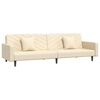 vidaXL Schlafsofa 2-Sitzer mit 2 Kissen Creme Samt