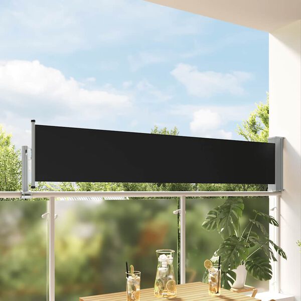 vidaXL Ausziehbare Seitenmarkise 60&times;300 cm Schwarz