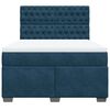 vidaXL Boxspringbett mit Matratze Blau 140x200 cm Samt