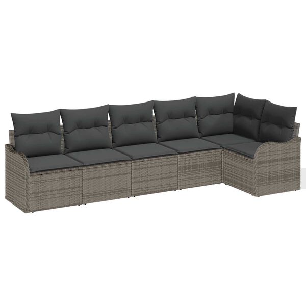 vidaXL Gartensofa-set Grau Poly-Rattan