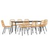 vidaXL 9-tlg. Garten-Essgruppe Poly Rattan