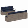 vidaXL Gartensofa-set mit Kissen 8 pcs Grau Poly-Rattan