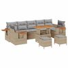 vidaXL Gartensofa-set 10 stk. Beige Poly-Rattan