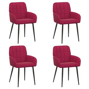 vidaXL Esszimmerst&uuml;hle 4 stk. Samt Weinrot 56,5 x 50 x 85 cm