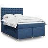 vidaXL Boxspringbett mit Matratze Blau 140x200 cm Stoff