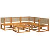 vidaXL 6-tlg. Gartensofa-Set mit Kissen Holz Akazie & Rattan