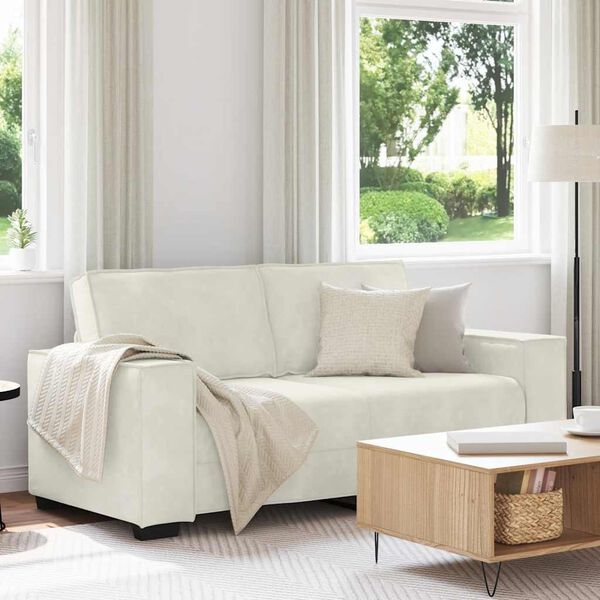 vidaXL 2-Sitzer-Sofa Creme 180x78x84 cm Samt