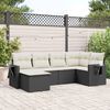 vidaXL 6-tlg. Garten-Sofagarnitur mit Kissen Schwarz Poly Rattan