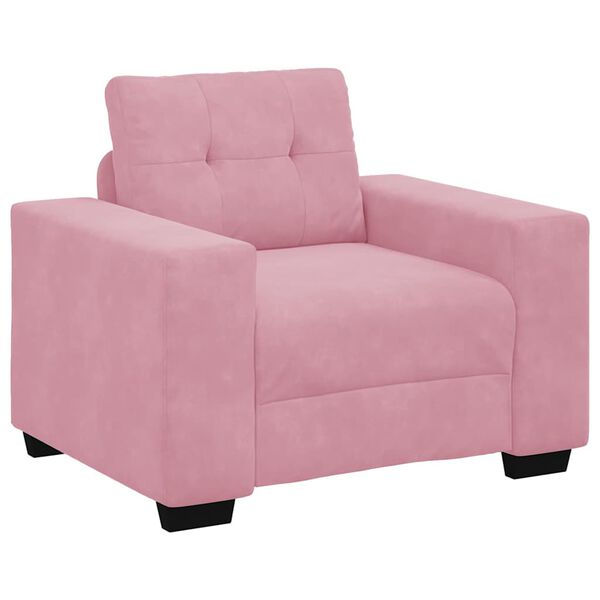 vidaXL Sofa Set 3 pcs Rosa 221 x 80 x 80 cm Samt