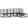 vidaXL Garten-Sofa-Set mit Kissen 4 pcs Schwarz Aluminium