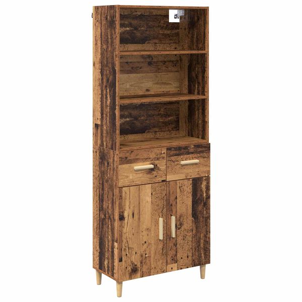 vidaXL Highboard Altholz 69,5 x 32,5 x 180 cm Holzwerkstoff