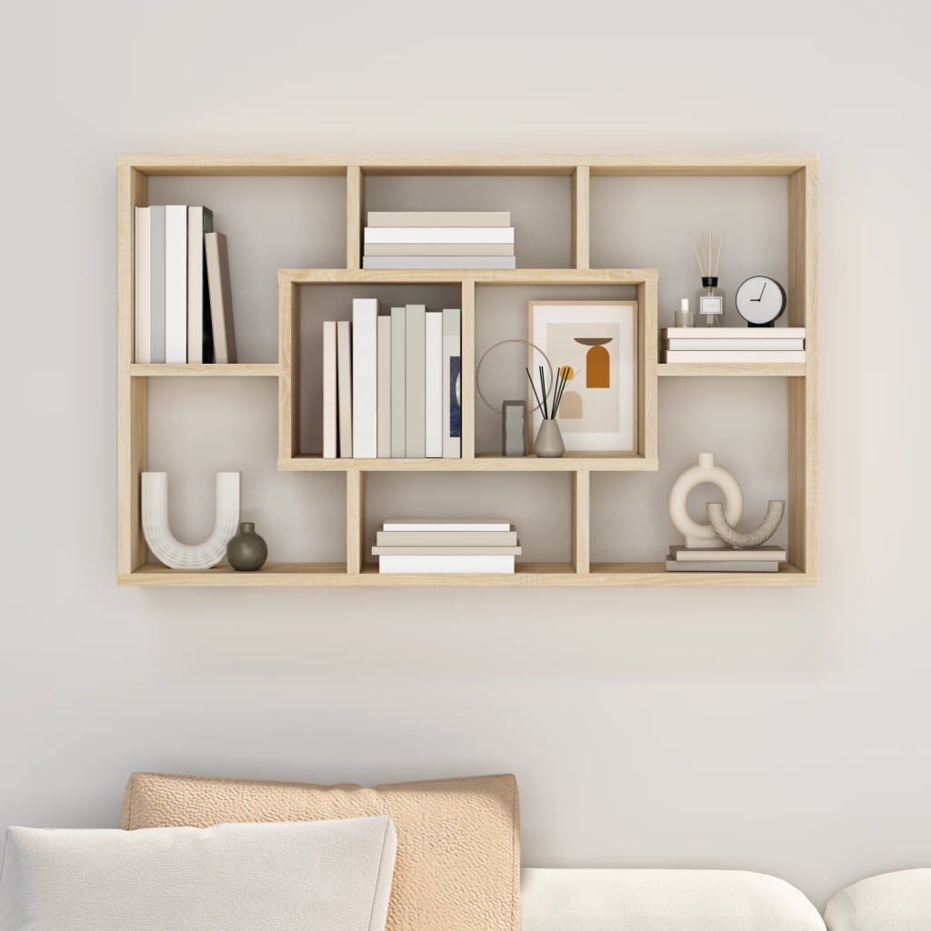 VidaXL Wandregale 2 Stück – Artisan-Eiche Optik, 100x15x20 Cm – Holzwerkstoff, Max. 20 Kg Belastung Pro Regal