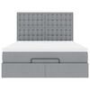 vidaXL Ottoman-Bett mit Matratze & LEDs Hellgrau 140x190 cm Stoff