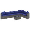 vidaXL 8-tlg. Garten-Sofagarnitur mit Kissen Grau Poly Rattan