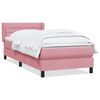 vidaXL Boxspringbett mit Matratze Rosa 100x220 cm Samt