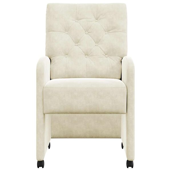 vidaXL Esszimmerst&uuml;hle mit Rollen 2 pcs Creme 58 x 67 x 97 cm Samt