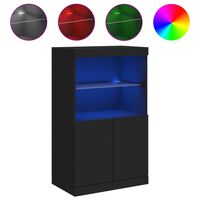 vidaXL Sideboard mit LED-Leuchten Schwarz 60,5x37x100 cm