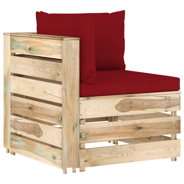 vidaXL 8-tlg. Garten-Lounge-Set mit Kissen Gr&uuml;n Impr&auml;gniertes Holz