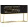 vidaXL Sideboard Schwarz Golden 120 x 30 x 75 cm Mango-Massivholz